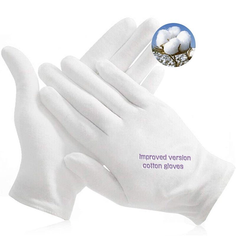 YITIAOYU 24 Pairs Soft White Cotton Gloves for Moisturizing Eczema Sleep Treatment, and Archival Inspection Handling of Coins, Jewelry, Silver, and Costume Artifacts (XL) - Image 1